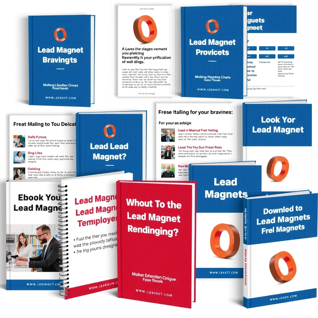 Lead magnet design examples including ebooks and guides